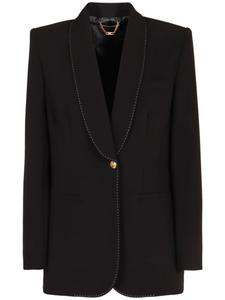 Elisabetta Franchi блейзер с контрастной строчкой, черный