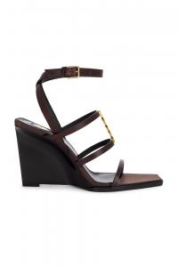 Сандалии Cassandra на платформе Saint Laurent, Ultra Dark Brown