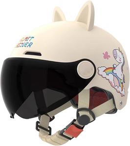 Шлем детский Vespa с козырьком, бежевый