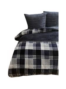 Мягкое постельное белье с клетчатым рисунком темно-синего/черного цвета COFI 1453, 135 x 200 см