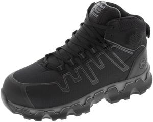 Timberland PRO мужские промышленные спортивные рабочие ботинки Powertrain Sport Mid Alloy Safety Toe, Black/Grey
