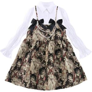 Детский комплект из двух предметов с юбкой и лацканом средней длины PROTECTCAMEL, kitten