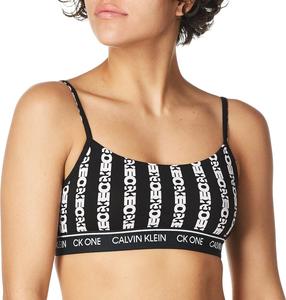 Женский бюстгальтер-бралетт Calvin Klein CK One Cotton Unlined, One Logo Stripe Black