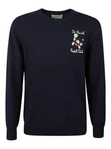 Свитшот с вышивкой цапли Mc2 Saint Barth, синий
