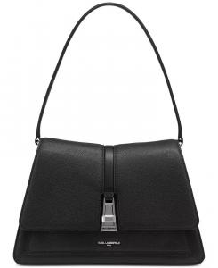 Сумка кожаная Mercerie среднего размера KARL LAGERFELD PARIS, черный