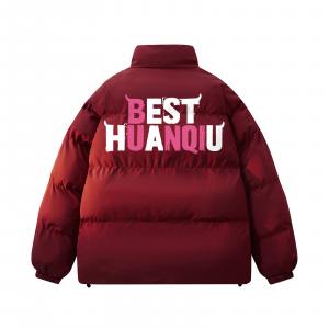 Пуховик Unisex Stand Collar Thickened Padded Puffer Jacket HUANQIU, maroon