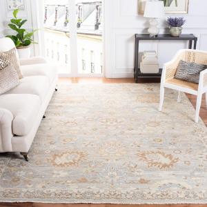 SAFAVIEH Oushak Collection ковер, 275 x 366 см, Grey & Ivory, ручной вязки традиционный восточный Wool, идеален для помещений с высокой проходимостью в гостиной, спальне (OSH130F)