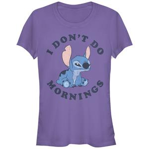 Облегающая футболка Disney's Lilo & Stitch Juniors I Don't Do Mornings Licensed Character