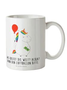 Детская кружка в виде воздушного шара-единорога с надписью белого цвета Mr. & Mrs. Panda