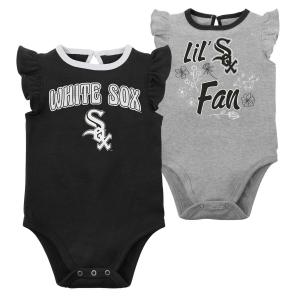 Набор из двух боди Infant Black/Heather Grey Chicago White Sox Little Fan Outerstuff
