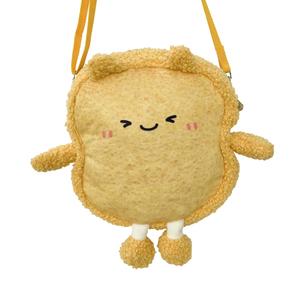 Плюшевая кукла с мультяшным милым выражением лица в виде пухлого тоста, сопровождающая и успокаивающая, высота 18см OU DI PIG, желтый