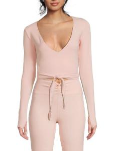 Топ с запахом и длинными рукавами WeWoreWhat, цвет Ballet Slipper