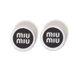 MIU MIU Серьги Metal, Enamel, женские, черные