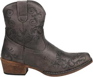 Женские короткие повседневные ботинки ROPER Short Stuff с вышивкой, открытым носком и невысоким каблуком 1-2 - серый