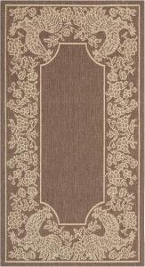Ковер SAFAVIEH, 61 x 110 см, Washable Rug Outdoor Courtyard Collection - , Chocolate & Natural, без линьки и простой в уходе, идеально для патио, входной двери, прихожей, придверный ковер (CY3305-3409)