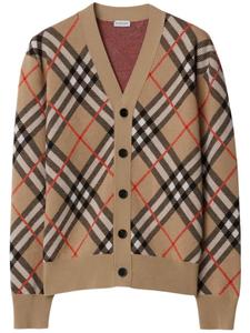 Burberry кардиган в клетку Vintage Check из смесовой шерсти, нейтральный цвет