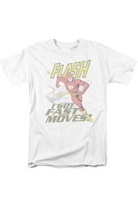 Футболка с коротким рукавом для взрослых DC Comics Flash Fast Moves Gildan, белый