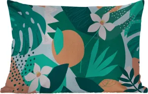 Подушка для улицы - Цветы - Фрукты - Джунгли - 50 x 30 см - Устойчива к погодным условиям - Подушка для отдыха - Подушка для дивана - Украшение для гостиной MuchoWow