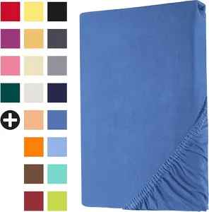 Простыня на резинке джерси 100% хлопок 140 х 200 см, темно-синяя Celesta