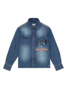 Джинсовая рубашка Philipp Plein Cars Racing, синий