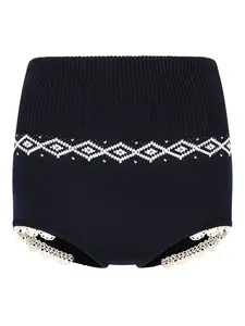 Шорты в рубчик с геометрическим принтом Magda Butrym, синий