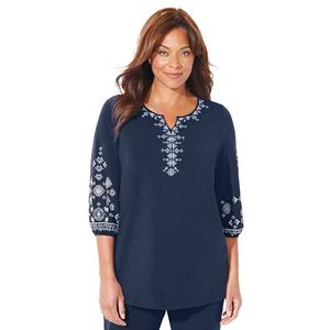 Женский топ размера плюс в любой одежде Catherines Kurta, темно-синий