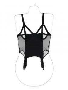 Сетчатый топ с подвязками Maison Close Pure Tentation, черный