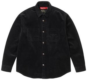 Рубашка Supreme Wide Wale из вельвета с застежками-кнопками, черная