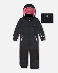 Комбинезон Teknik Snowsuit черный с розовым Deux par Deux