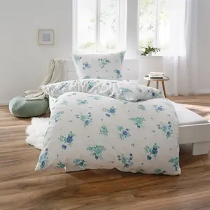 Постельное белье бело-голубое 1x 135x200 см + 1x 80x80 см Dyckhoff