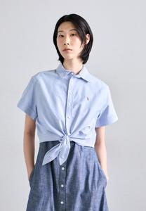 Блуза Polo Ralph Lauren COTTON OXFORD TIE FRONT CROPPED SHIRT, Blue/Light Blue
