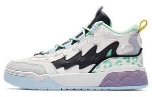 QIAODAN Теплые нескользящие высокие кроссовки для скейтбординга The Great Demon King, женские, белые и зеленые