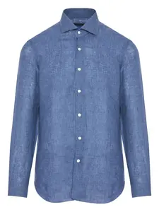 Льняная рубашка Barba, синий