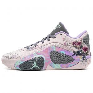 Баскетбольные кроссовки Tatum 2 мужские с низким верхом бежевые/фиолетовые Jordan