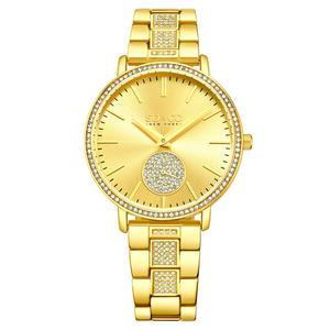 Часы Madison 5525 38 мм с серебряными кристаллами и браслетом из нержавеющей стали — модель 5525 SO&CO, золото