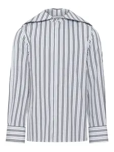 Рубашка из полосатого поплина Marine Serre, синий