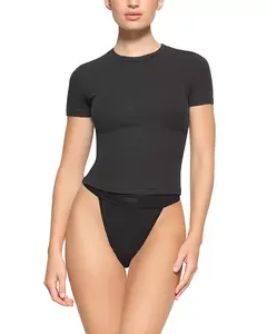 Футболка в рубчик Skims, черный