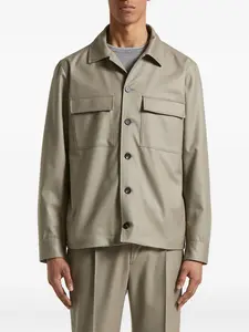 Жакет с двумя карманами и застежкой на пуговицы спереди Peserico, нейтральный