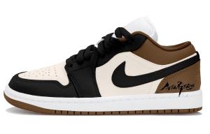 Jordan Air 1 противоскользящие износостойкие низкие винтажные баскетбольные кроссовки Women's Beige Black Brown