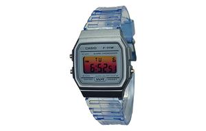 CASIO Мужские часы Retrofit Series с кварцевым механизмом, ремешок из смолы, синий циферблат