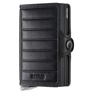 Кошелек Secrid Twinwallet Emboss Lines leather, черный