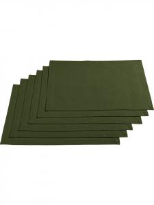 Redbest  Набор хлопковых салфеток под тарелки, 6 штук, Сиэтл, темно-зеленый цвет