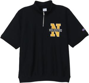 Мужская толстовка Champion с коротким рукавом, 100% хлопок, флис, свободный крой, графический логотип, черный