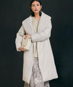 Длинное пальто ADS с пуховым воротником-шалью (водоотталкивающее)