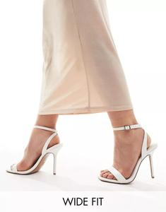 Белые изящные босоножки на каблуке ASOS Nali