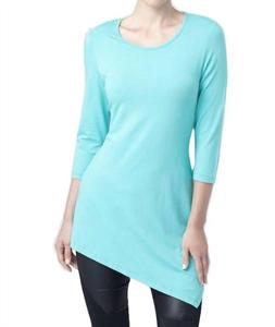 Асимметричная туника с рукавом 3/4 в мятном цвете ANGEL