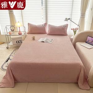 Yalu Простыня 160х230 см из молочного велюра, теплая, антистатическая