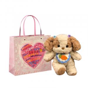 Плюшевая кукла Good Night Puppy совместима с детьми от 3 лет высота 30см Abay, Good Night Dog Scarf Style [Happy Birthday Gift Bag]