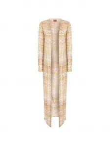 Длинный кардиган с зигзагообразным узором Missoni, бежевый