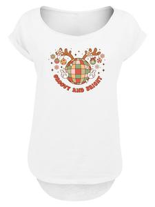 Футболка F4NT4STIC Long Cut T-Shirt Groovy Weihnachten Disco Deer, белый